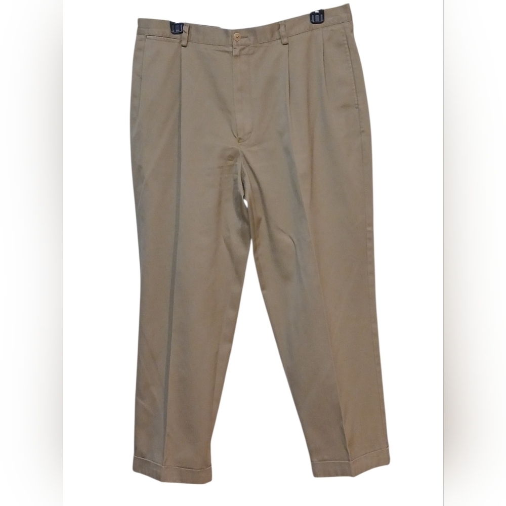 Nautica - NWOT, Classic Fit Khaki Pants, Pleated & Cuffed, Straight Leg, 40x30 - Picture 2 of 10